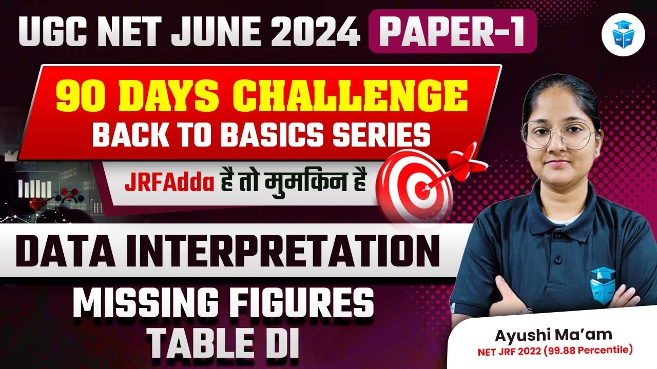 Missing Figure Table DI | Paper 1 UGC NET Data Interpretation by Ayushi Mam | UGCNET June 2024