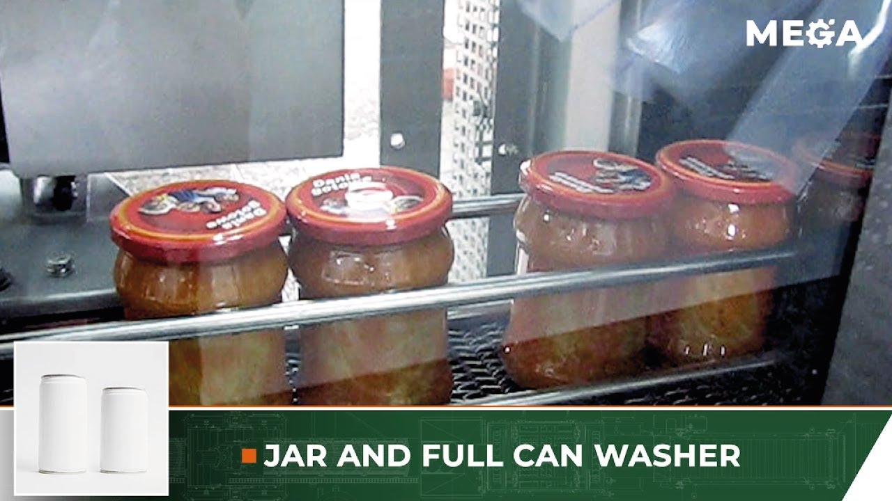 JAR and FULL CAN WASHER designed for washing closed cans and jars.