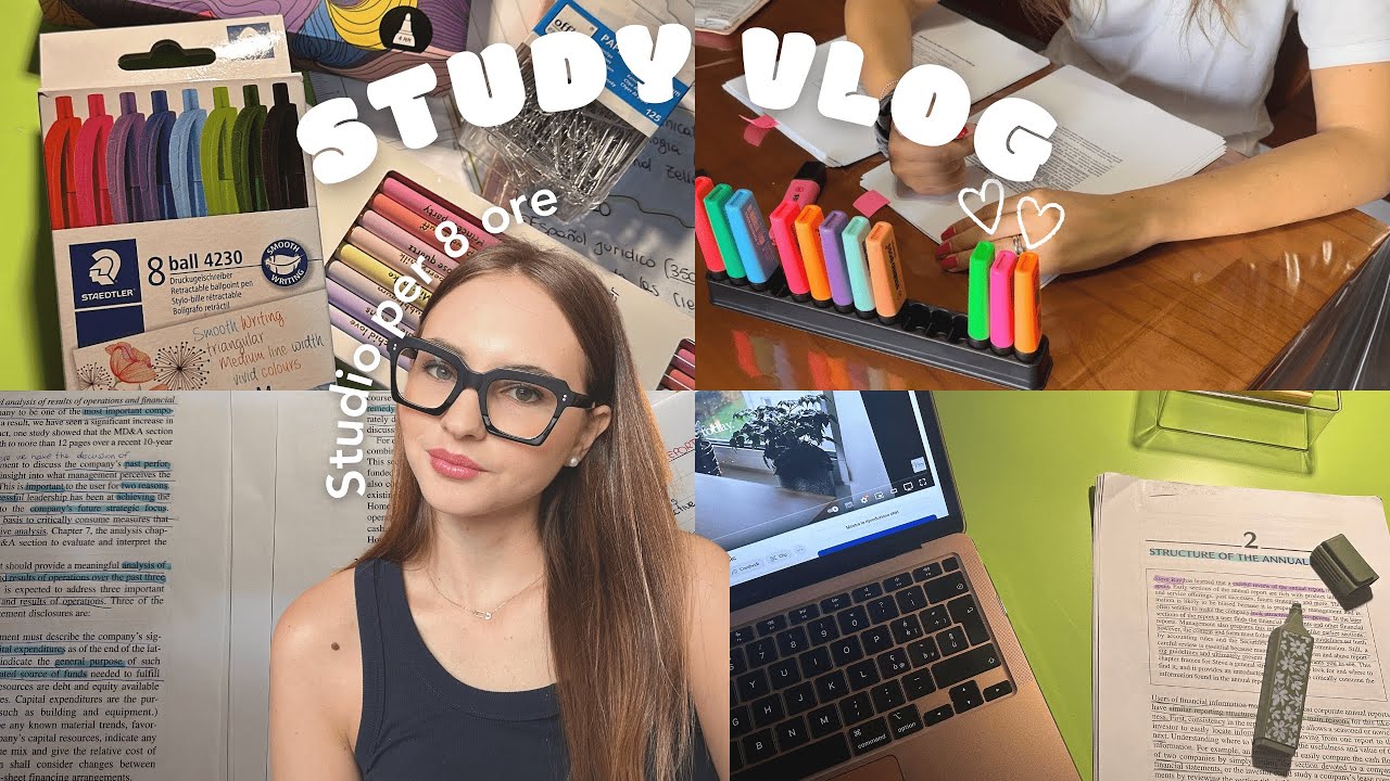 ☕️8 H - maratona di studio, haul action cancelleria | STUDY VLOG