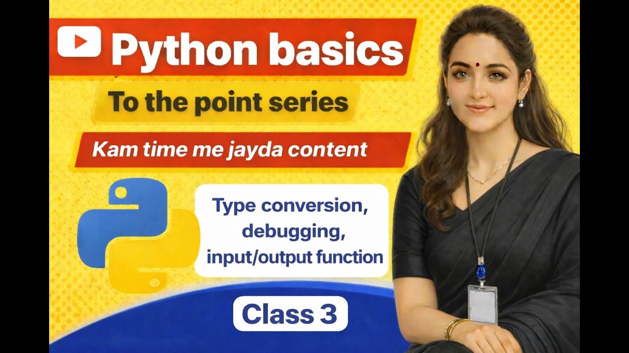 Python Basics in One Video | Input & Print Function | Type Conversion | Types of Errors | Beginners
