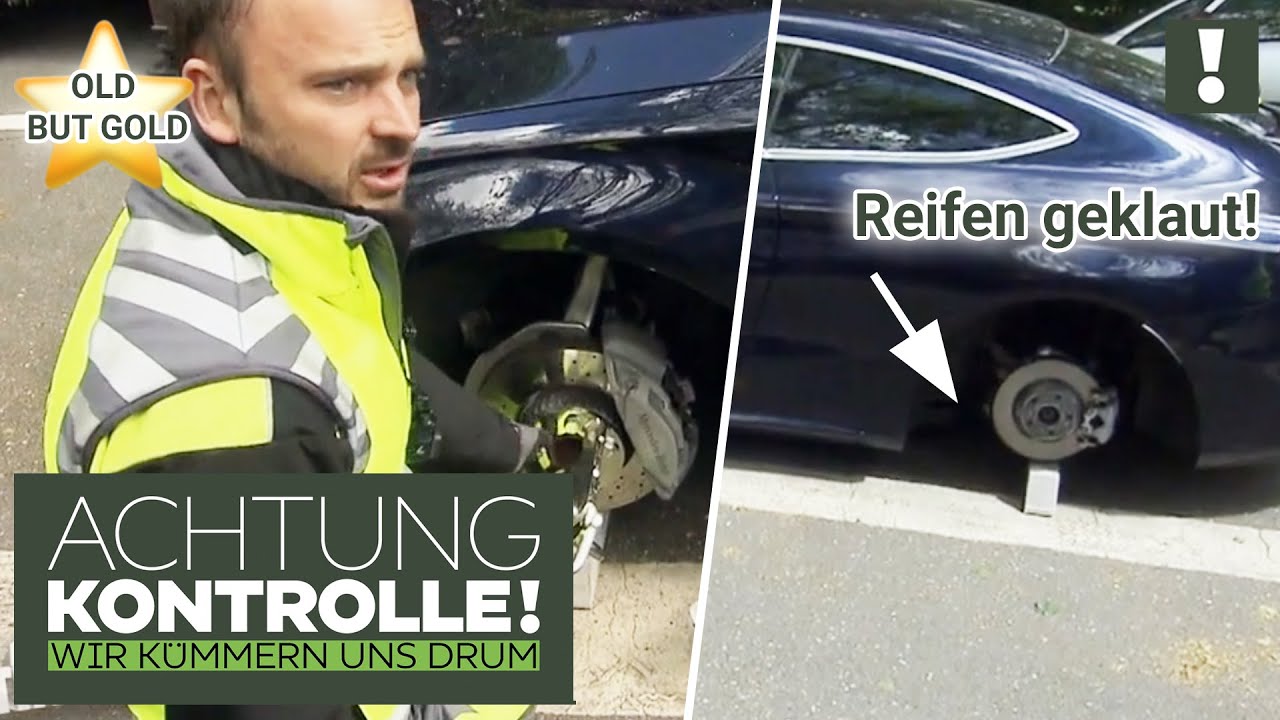 MERCEDES auf Steinblöcken! 😨 Reifen NACHTS gestohlen! |Old But Gold| Achtung Kontrolle | Kabel Eins
