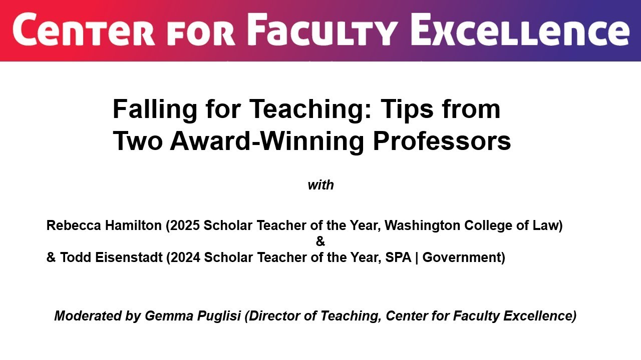 Falling for Teaching: Tips from Two Award-Winning Professors