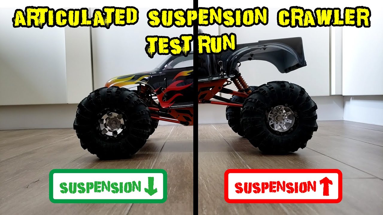 1:10 RC crawler with articulated suspension test run (RedCat Everest 10 can do this mod)