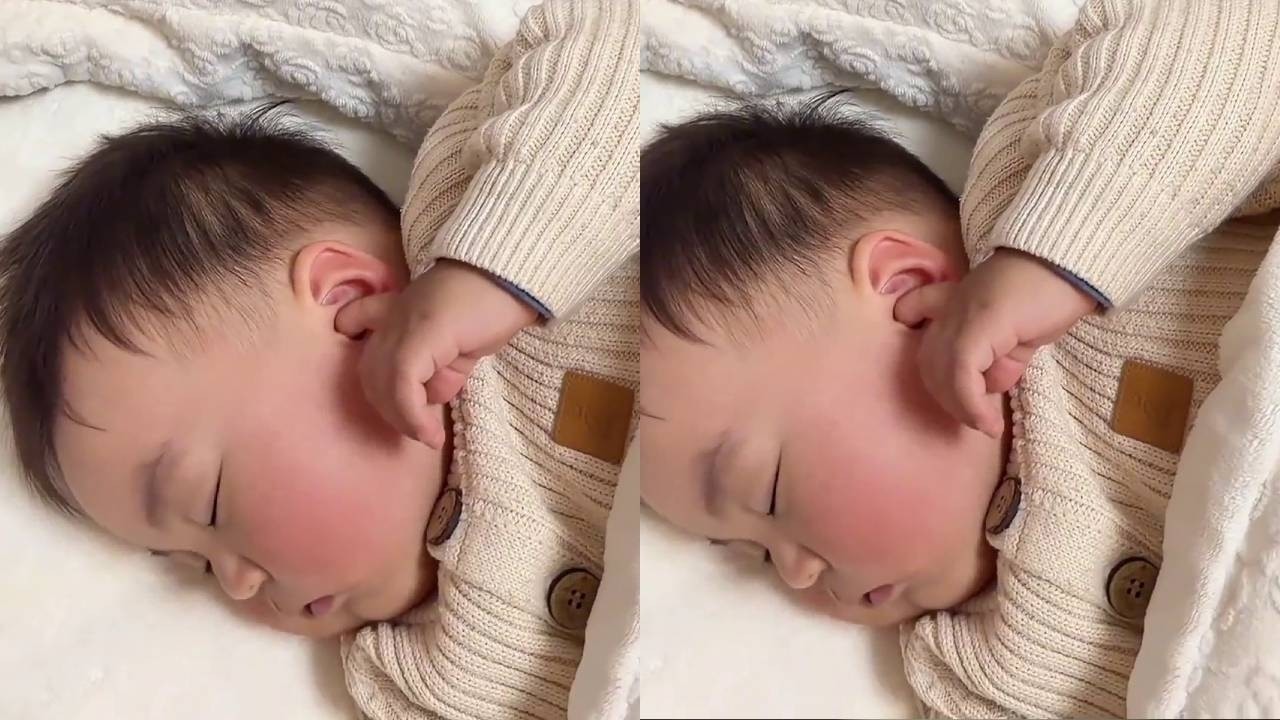 对不起儿子，妈妈没能给你找个不打鼾的爸爸，明天就给你买个耳塞😔#宝爸带娃 #带娃日常 #打呼噜  #宝宝睡觉 #当我娃睡着以后的样子