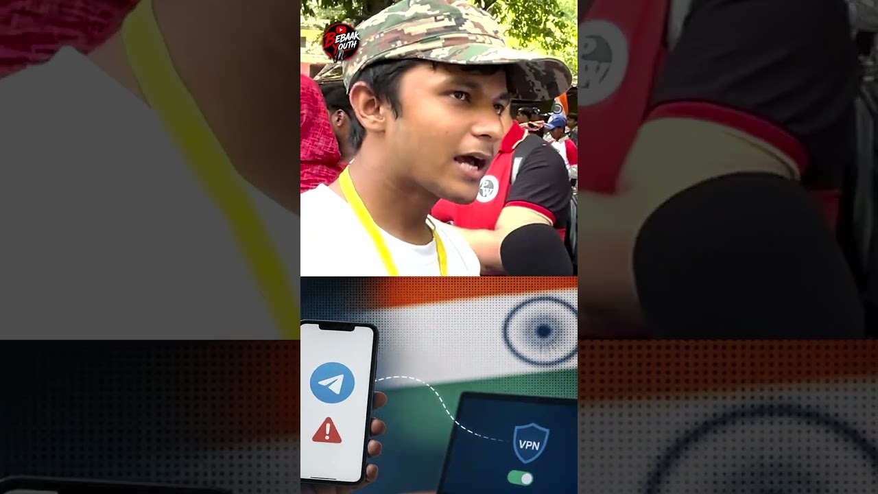 This student strongly criticized the government over the Telegram ban. #bebaakyouth #bhaveshpuhaniya