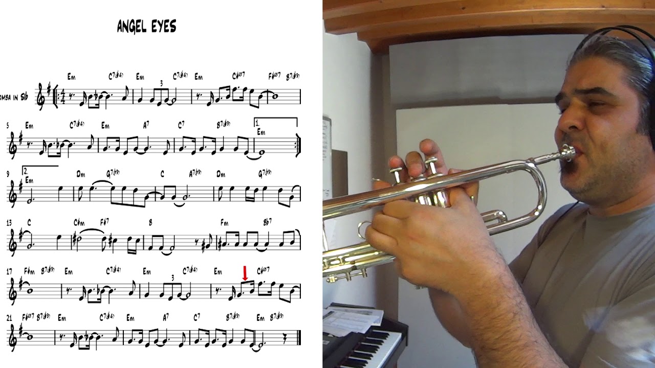Angel Eyes - trumpet theme tutorial [PDF free download Bb-C]