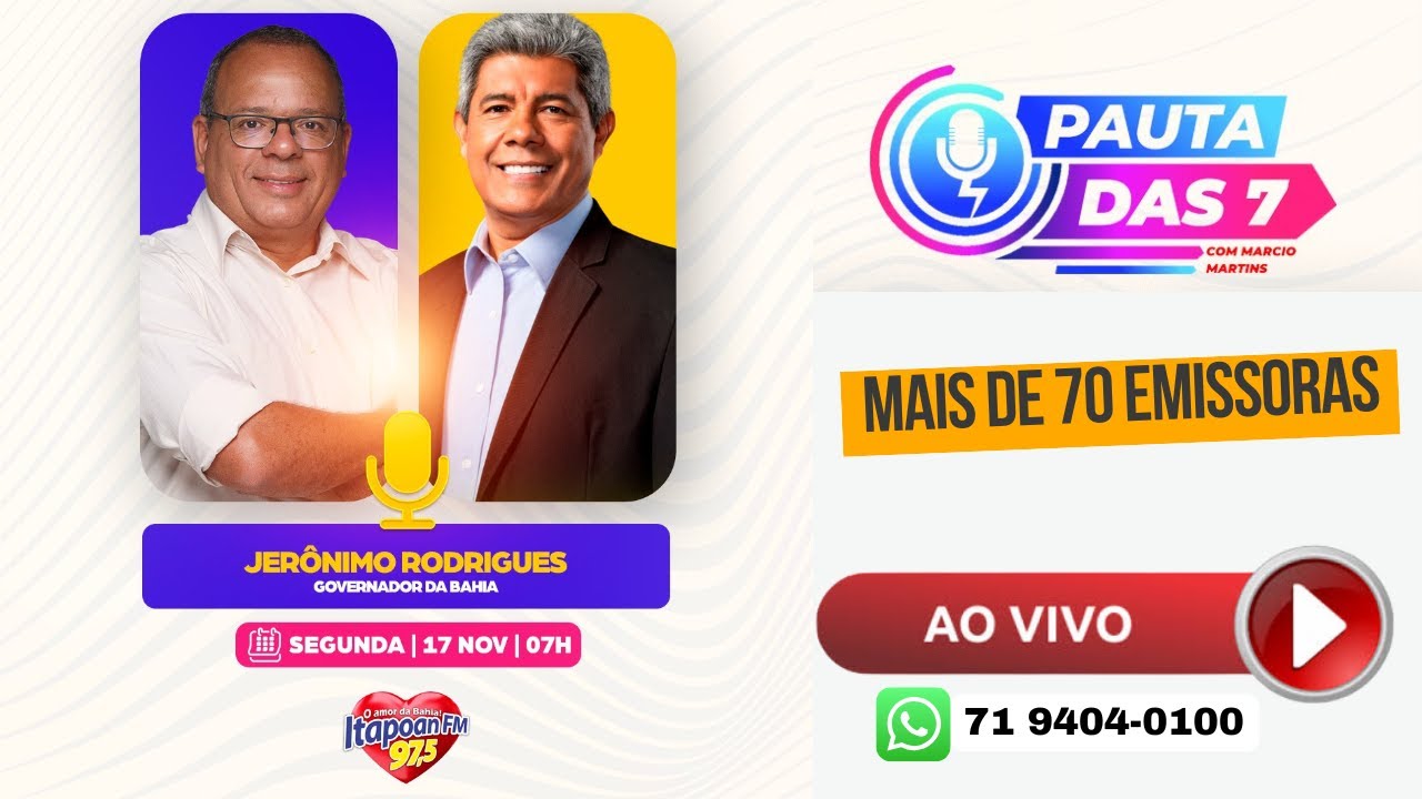 PAUTA DAS 7 - ENTREVISTA COM O GOVERNADOR