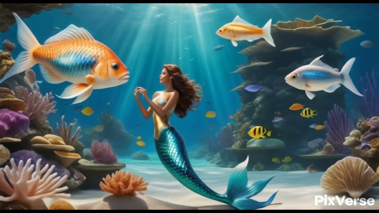 🐟🌿 Captivating Aquatic Symphony: Vivid Fish, Coral, and Enchanting Mermaid goddesses 🧜‍♀️💦