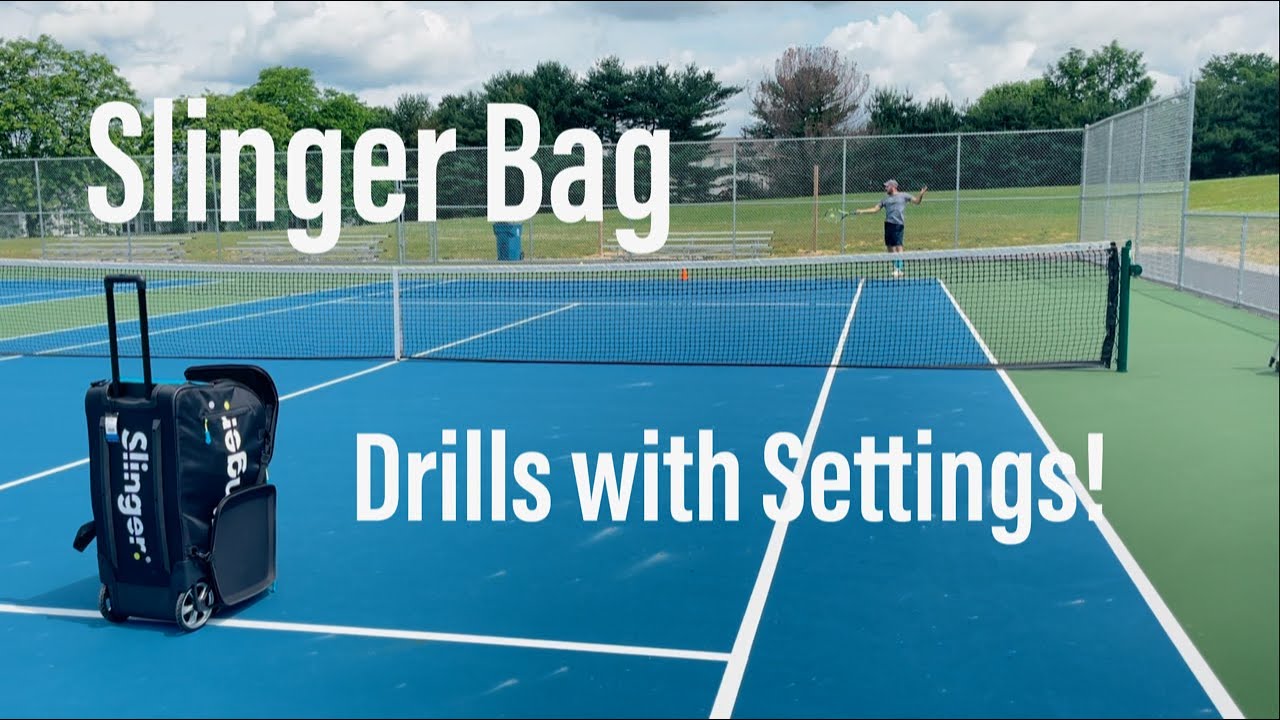 Slinger Bag Ball Machine Tennis Drills with Settings!
