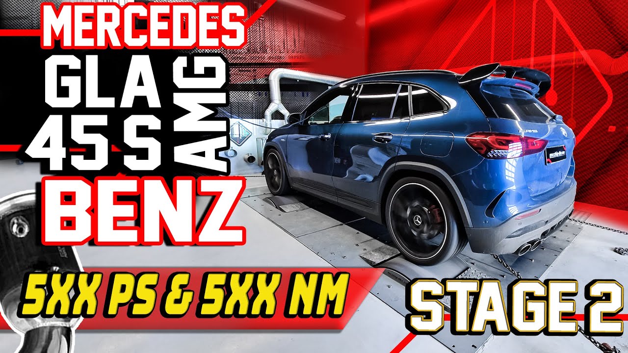 Mercedes-Benz AMG GLA 45S auf 5xxPS | Software Stage 2 + Downpipe + CPC | dyno- 100-200 | mcchip-dkr