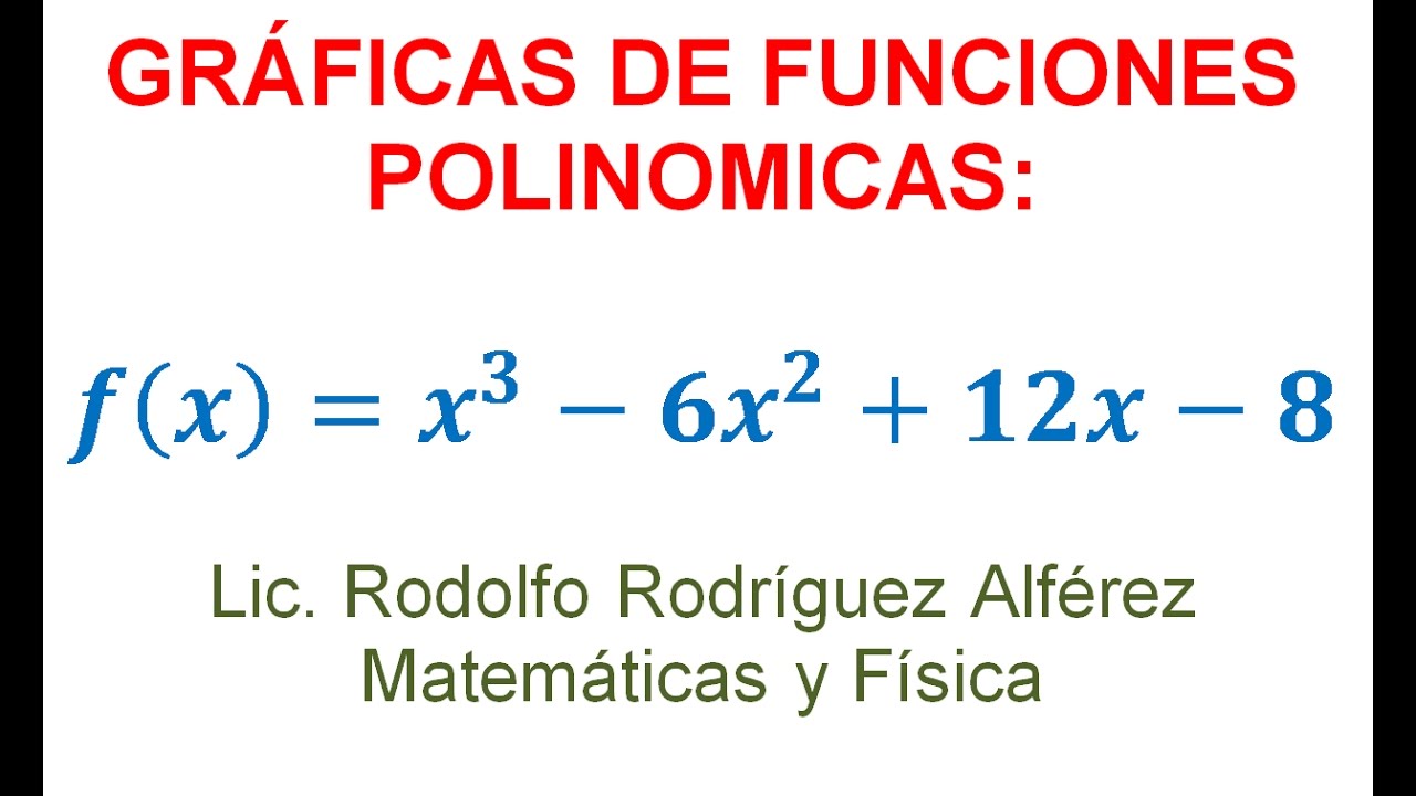 4. GRAFICA FUNCIÓN POLINOMICA y=x³-6x²+12x-8, DOMINIO Y RANGO