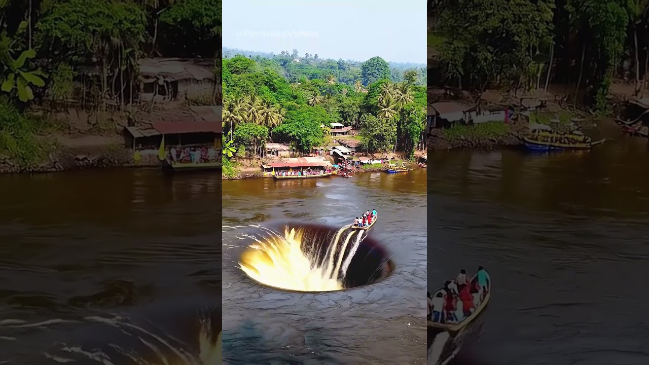 redemoinho gigante suga barco com ribeirinhos na amaz&ocirc;nia #viral #chuva #medo #waves #tsunami