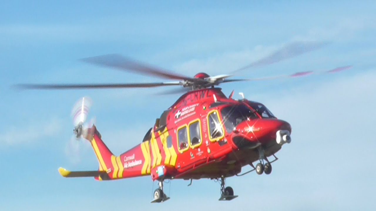 Cornwall Air Ambulance AW169 G-CRWL Takeoff