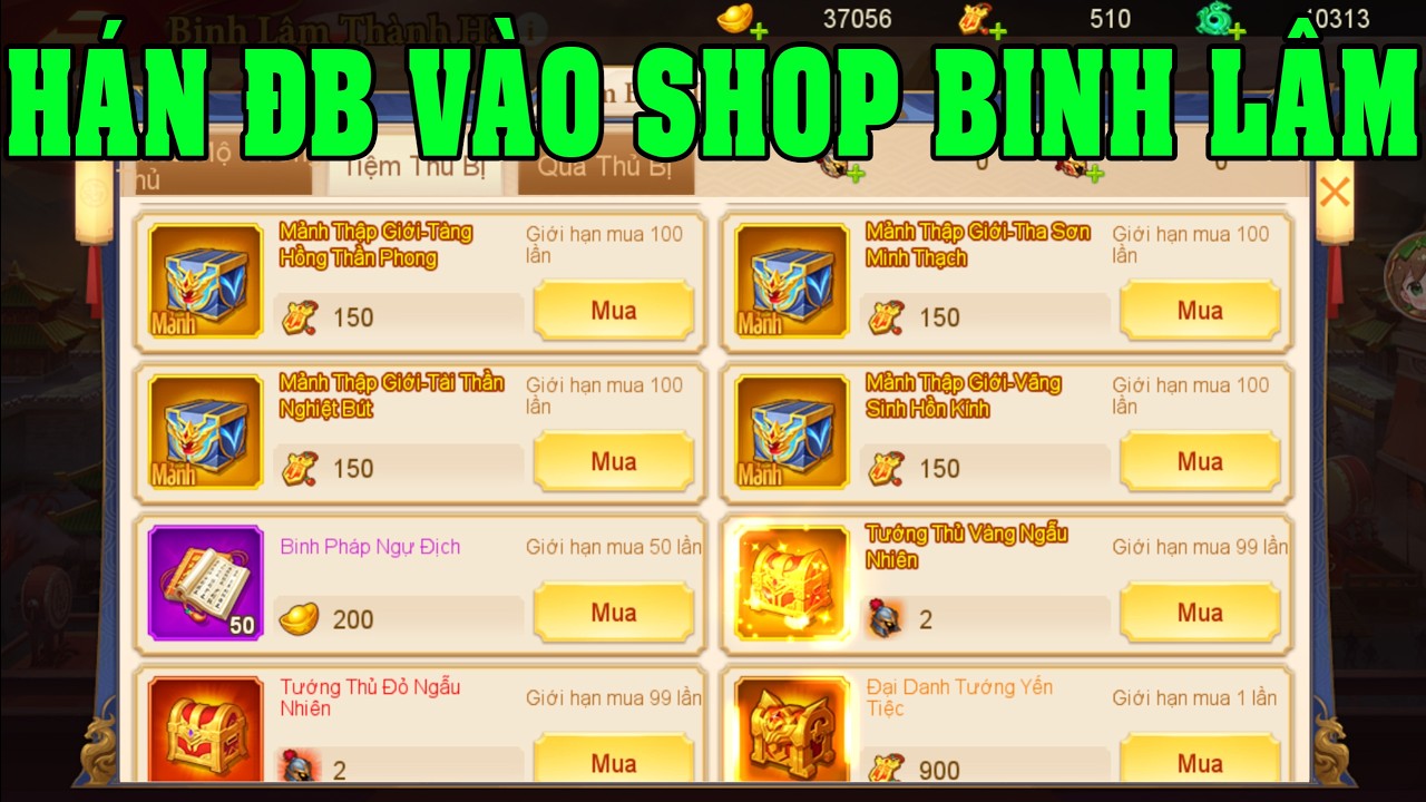 Danh Tướng 3Q Hán Đặc Biệt Trương Giác Vào Shop Binh Lâm Thành Hạ Chiến Pháp Kim Ngon Cho Ma Lữ Bố
