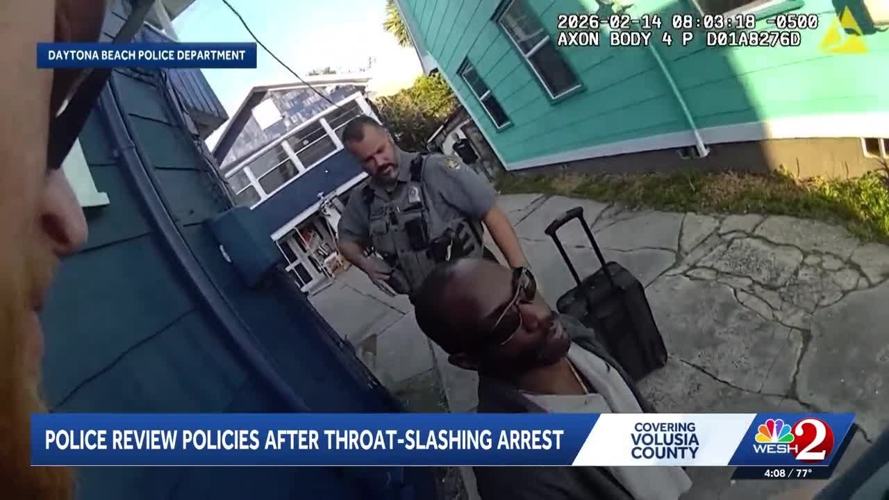 New body cam shows man with hammer detained for trespassing hours before allegedly slashing teen'...