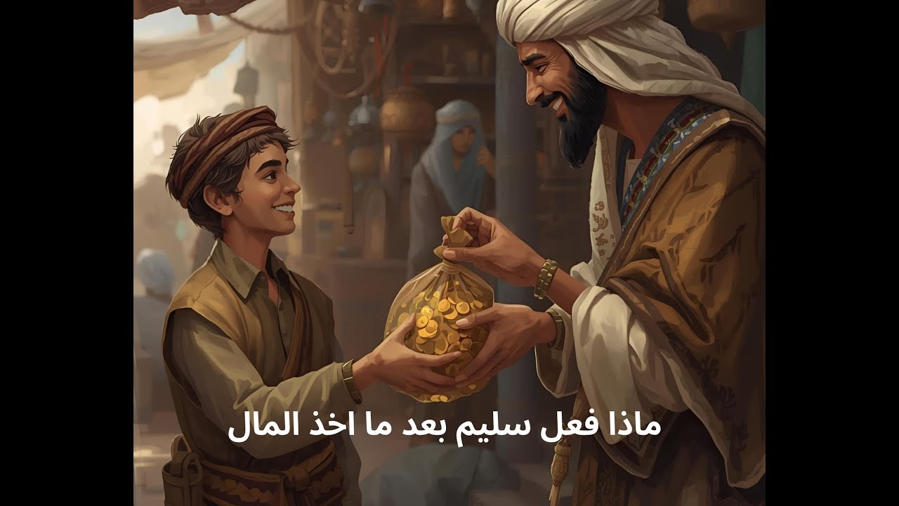 #قصة سليم ومكارم الاخلاق - ماذا فعل سليم بعد ما اخذ المال من الغريب ؟