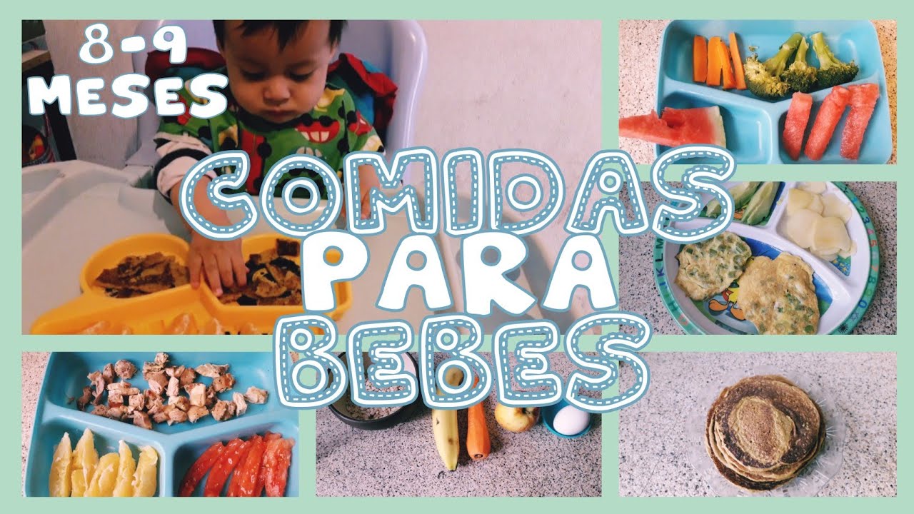 6 IDEAS de DESAYUNO/COMIDA para bebes 8-9 meses. ¿ QUE LE DOY DE  COMER A MI BEBÉ ? Recetas #BLW