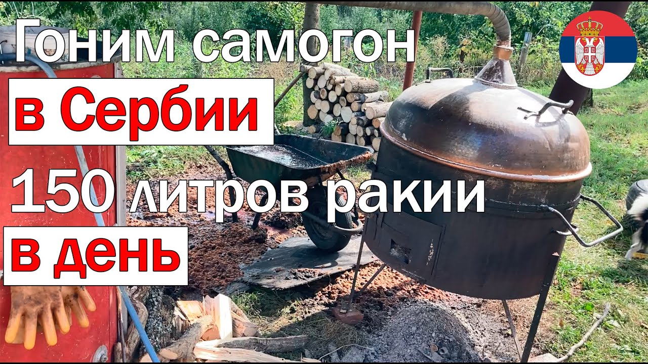 150 литров ракии в день - реально? Как сербы гонят ракию из слив. Огромный самогонный аппарат.