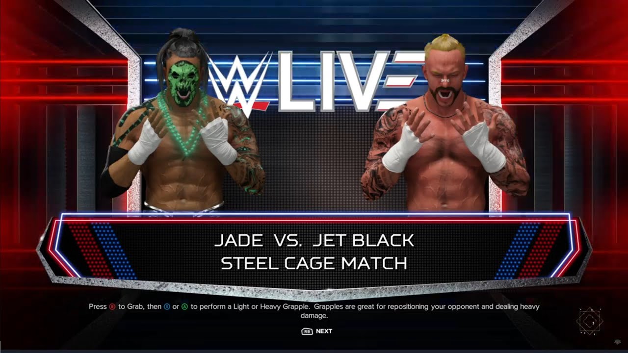 #wwe2k24 #steelcagematch #customarena MAD-FOOT Sim Racing JADE vs JET BLACK in a Black Steel Cage!