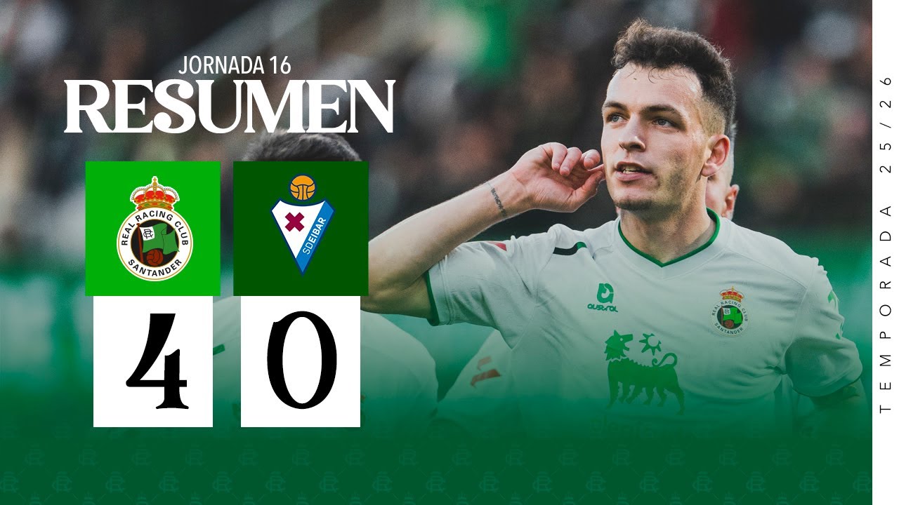 RESUMEN ı Real Racing Club 4-0 SD Eibar ı Jornada 16 | Temporada 25/26