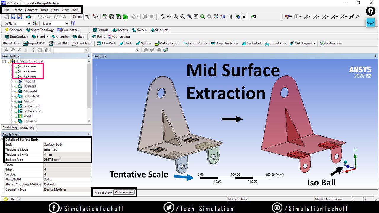 3D to 2D Conversion | Mid surface Extraction | Lesson 13 | Ansys Tutorial