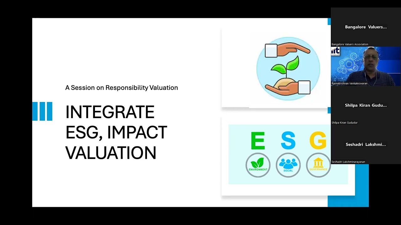 Integrate ESG -- Imapct Valuation a session on Responsibility Valuation by Mr.Ramakrishnan on 9-9-23