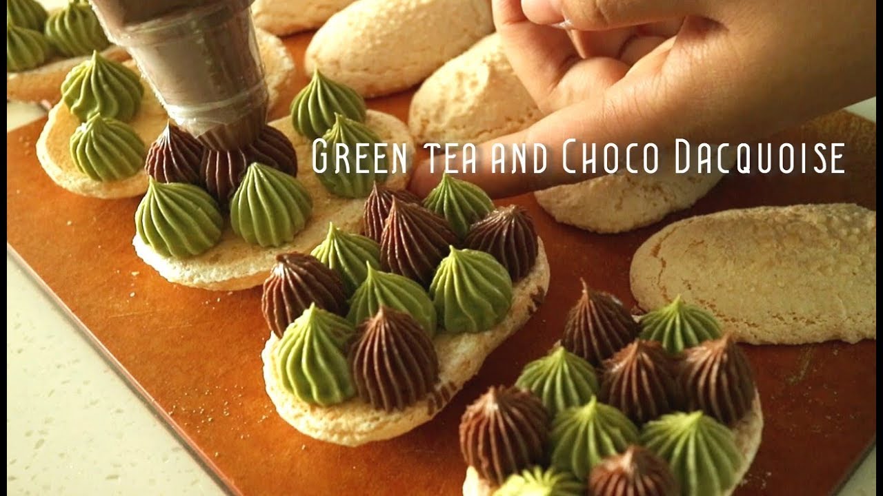 달콤쌉쌀 초코나무숲 다쿠아즈 만들기 : green tea choco dacquoise | 안젤라 베이킹
