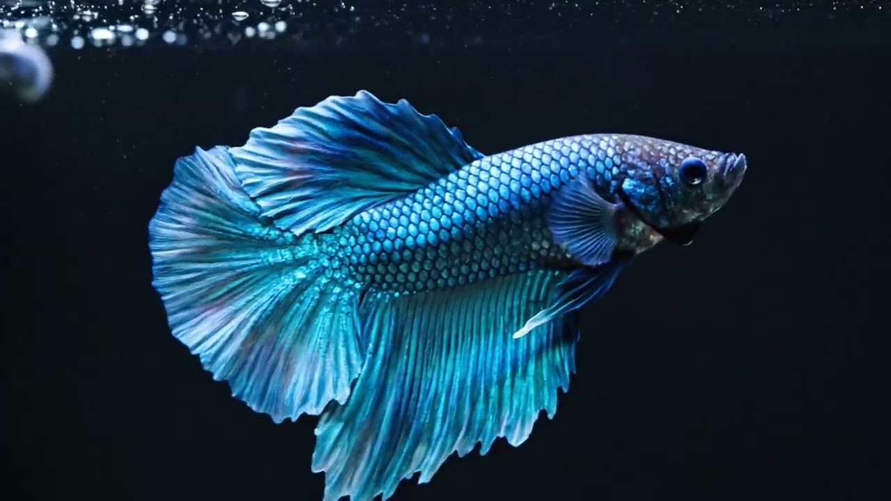 2 Hours Black Screen Aquarium 🌑 Minimalist Betta Fish for Relaxation & Focus