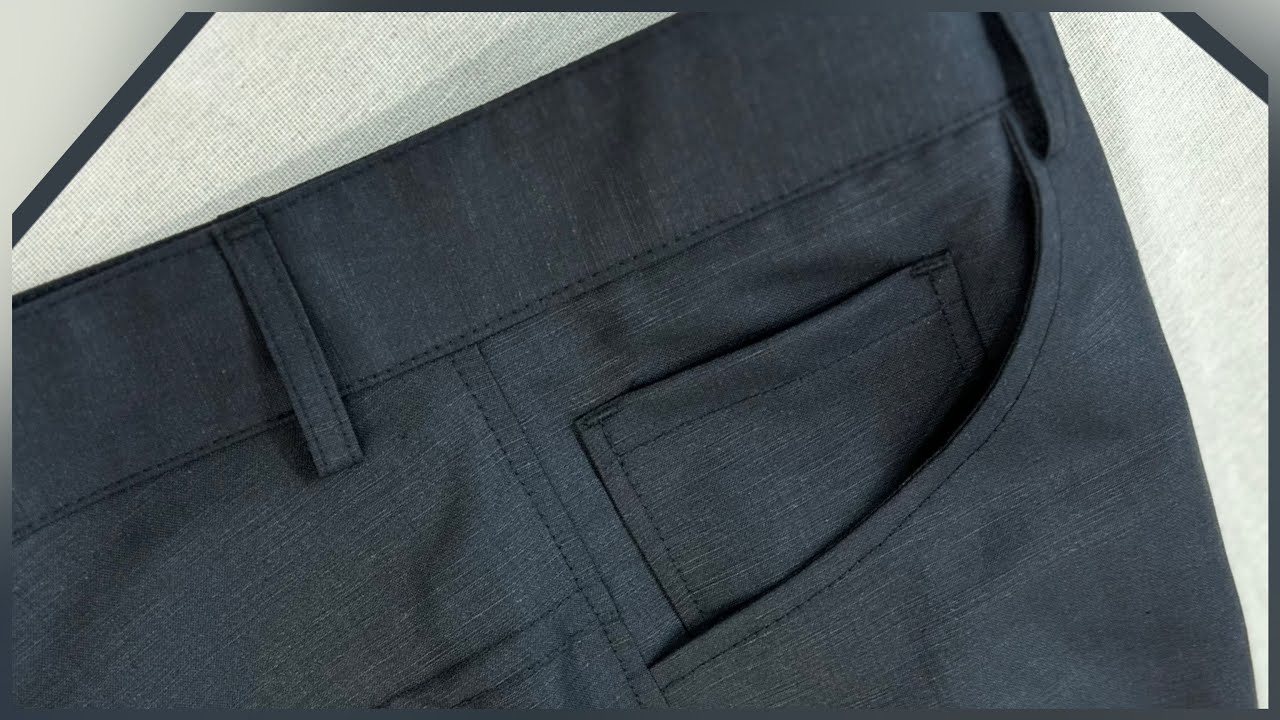 The style of sewing the front pocket of the trousers