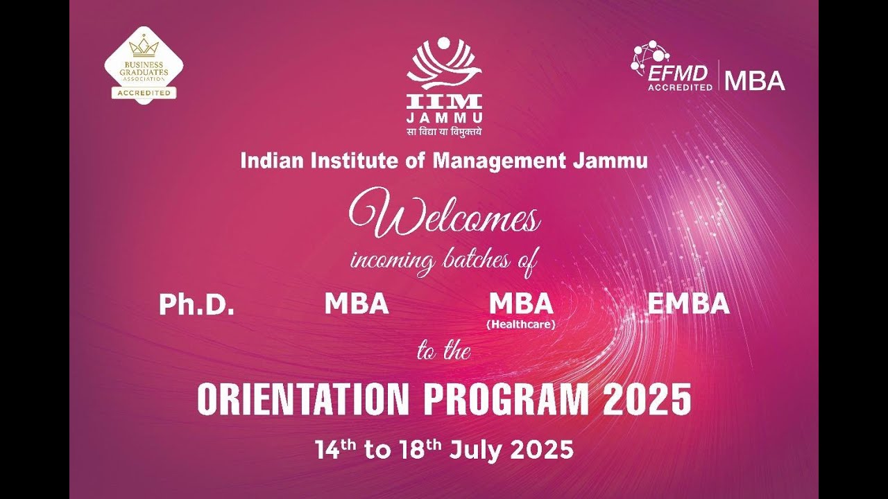 New Batch Orientation Programme 2025 | IIM Jammu