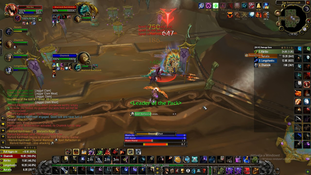 Wow TBC survival hunter DPS and messing with axes. Steamvault.