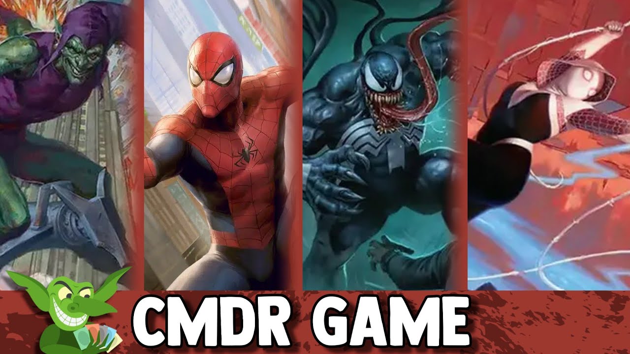 Green Goblin VS Amazing Spider-Man VS Venom, Lethal Protector VS Ghost Spider Marvel Cmdr Gameplay