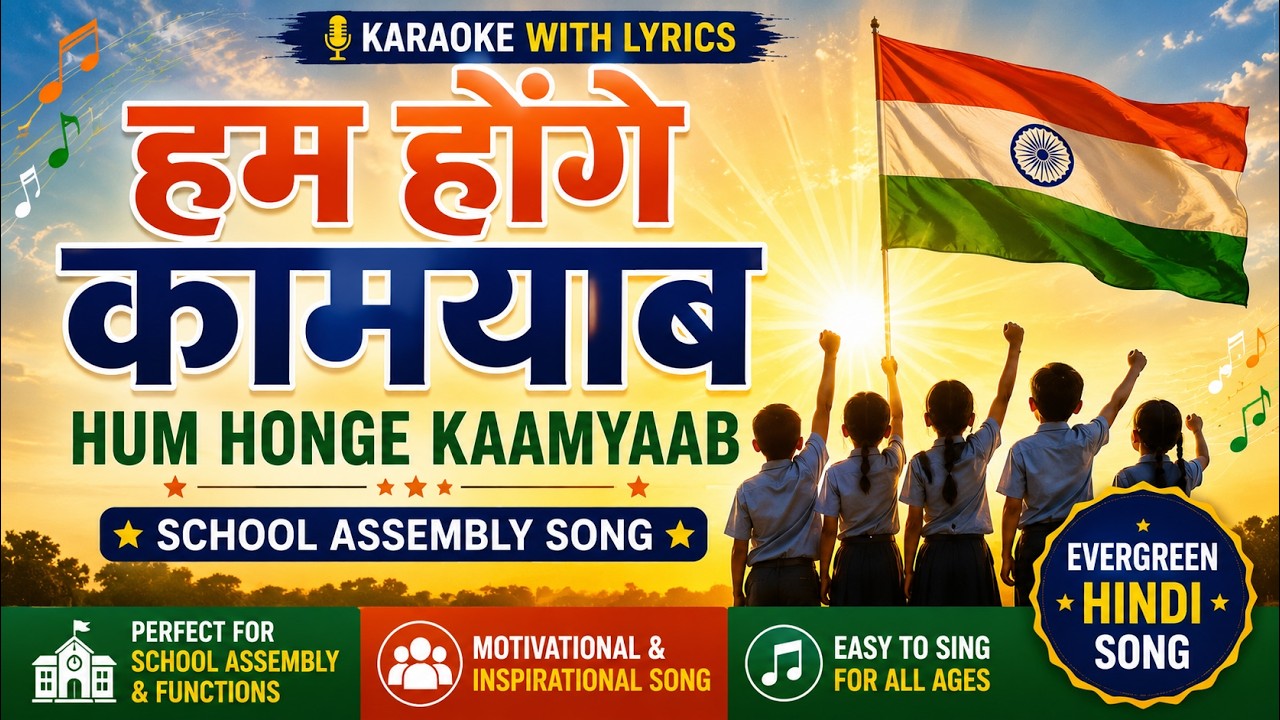 Hum Honge Kamyaab - Perfect Karaoke 🎤 | Inspirational Hindi Song - Professional - Stage Performance