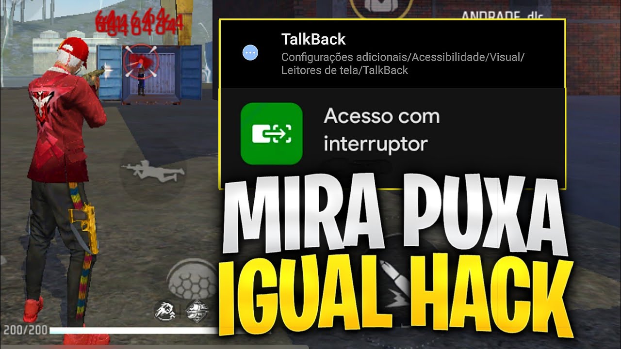 Melhor TALKBACK e ACESSO COM INTERRUPTOR! Sensibilidade Impossível Errar Capa MIRA NÃO TREME!