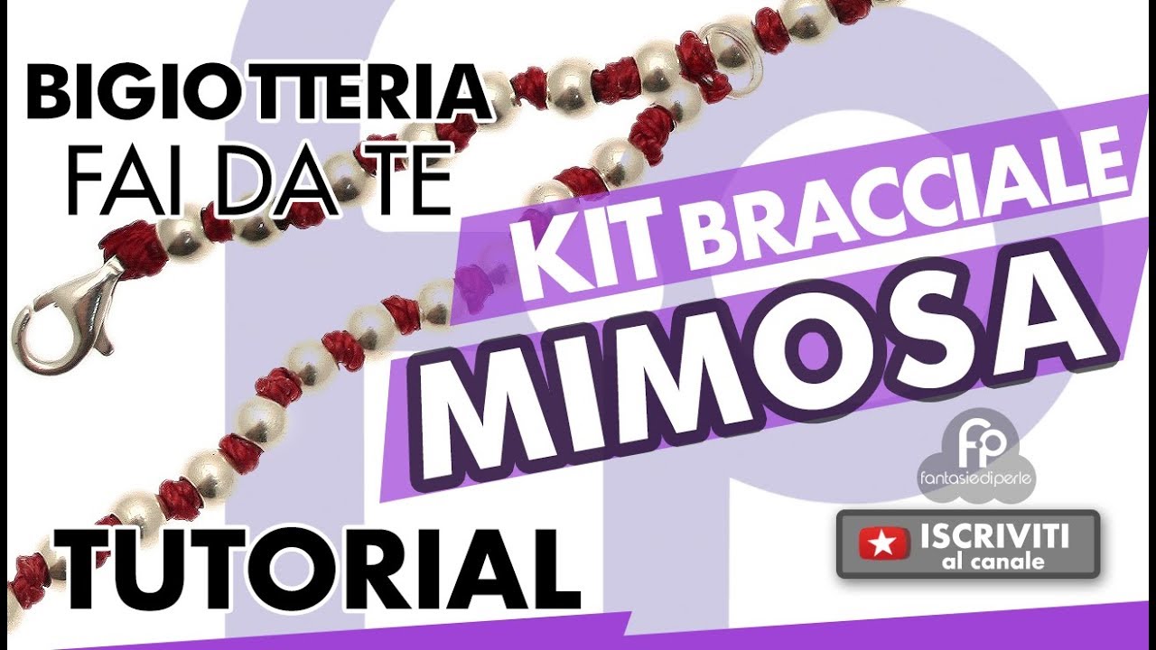Bracciale UNISEX Palline e Nodi su Filo Sintetico - Kit MIMOSA