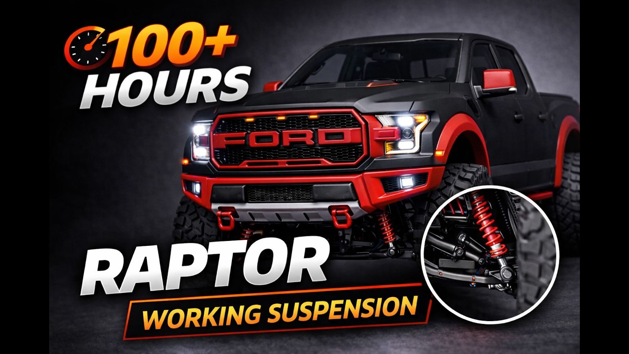 100+ Hours to Build! 3D Printed Ford Raptor with Working Suspension (Extreme Detail)！|car chassis