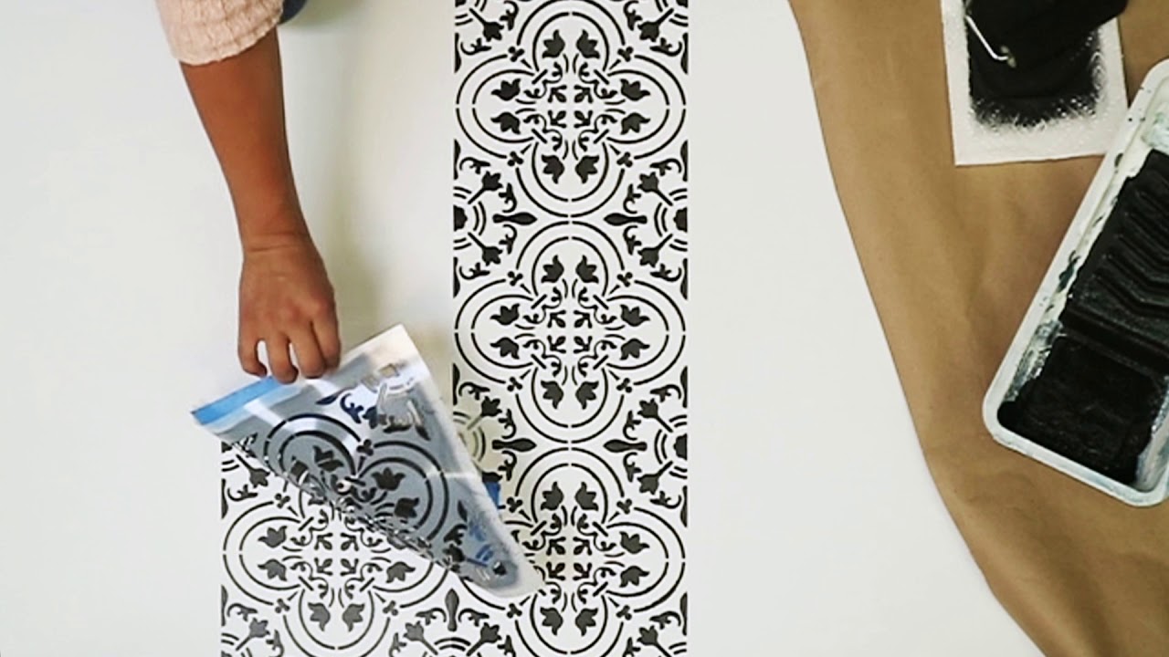 Great Idea! How to Paint a Tile Floor with Floor Painting Stencils