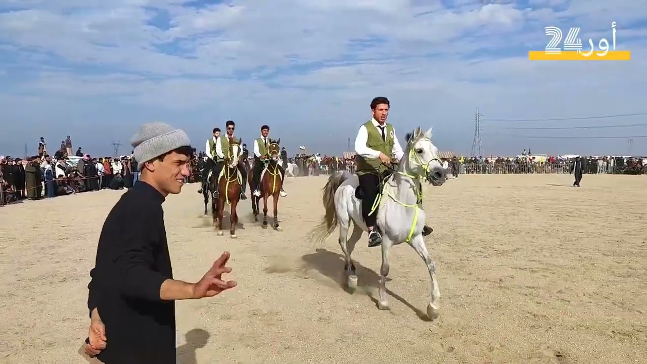سباق الخيول العربية في بادية ابو غار  مع الصحافي رعد سالم 