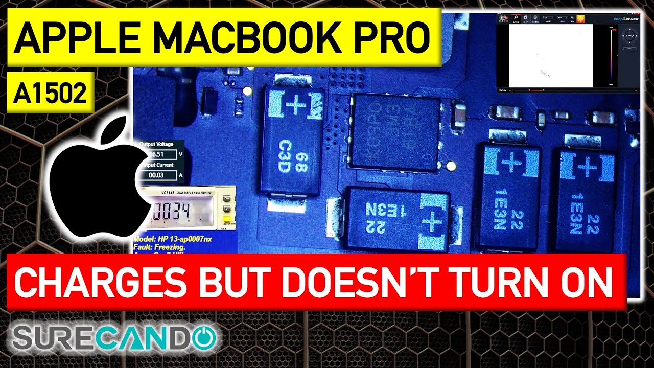 MacBook Pro 13" A1502 Charges but does not turn on. Full Disassembly.