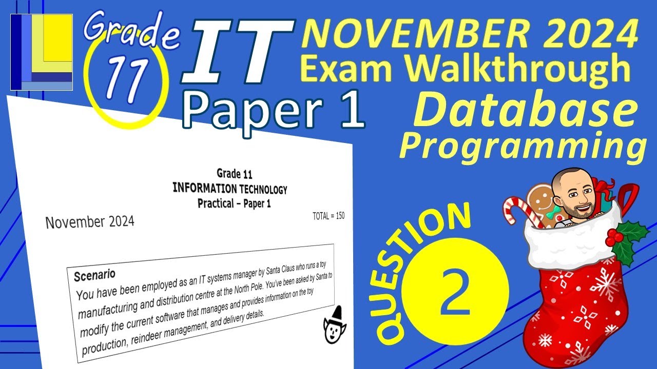 Information Technology Grade 11 Paper 1 November 2024 Q2 - Database Programming