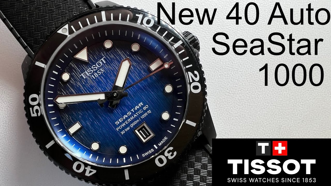 Новые часы Tissot Auto SeaStar 1000 диаметром 40 мм