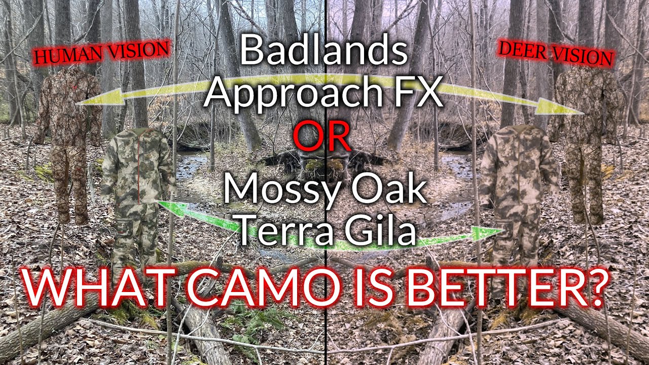 Camo Showdown between Badlands Approach FX / Mossy Oak Terra Gila with Deer Vision many environments