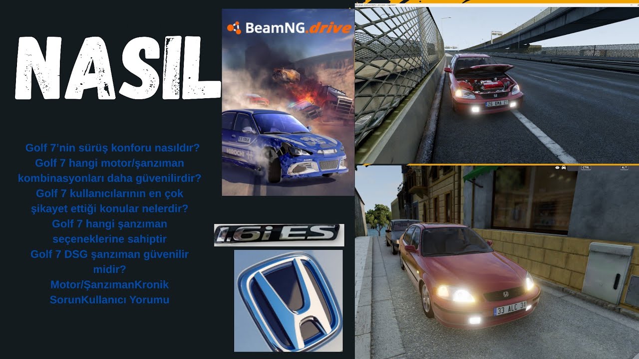 BEAMNG DRİVE HONDA CİVİC 1.6 GAZLAMA MAKAS SOHBET MUHABBET FCMAD CAR 