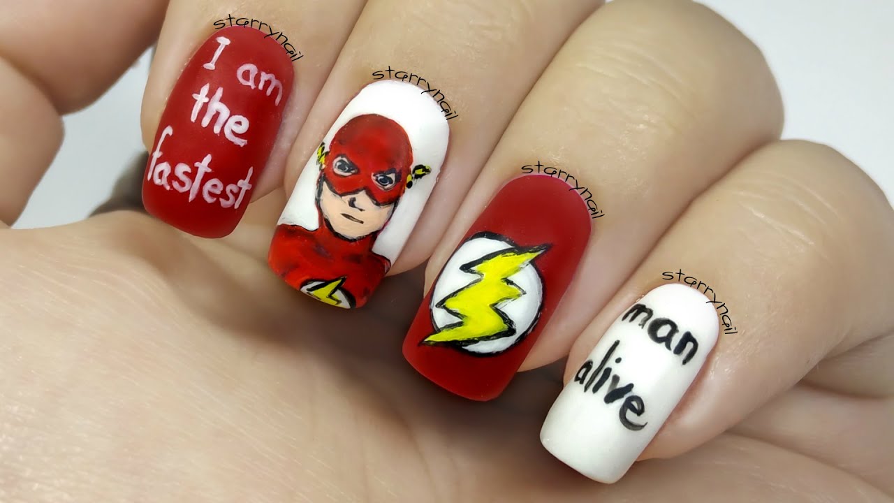 The Flash [Freehand Nail Art]