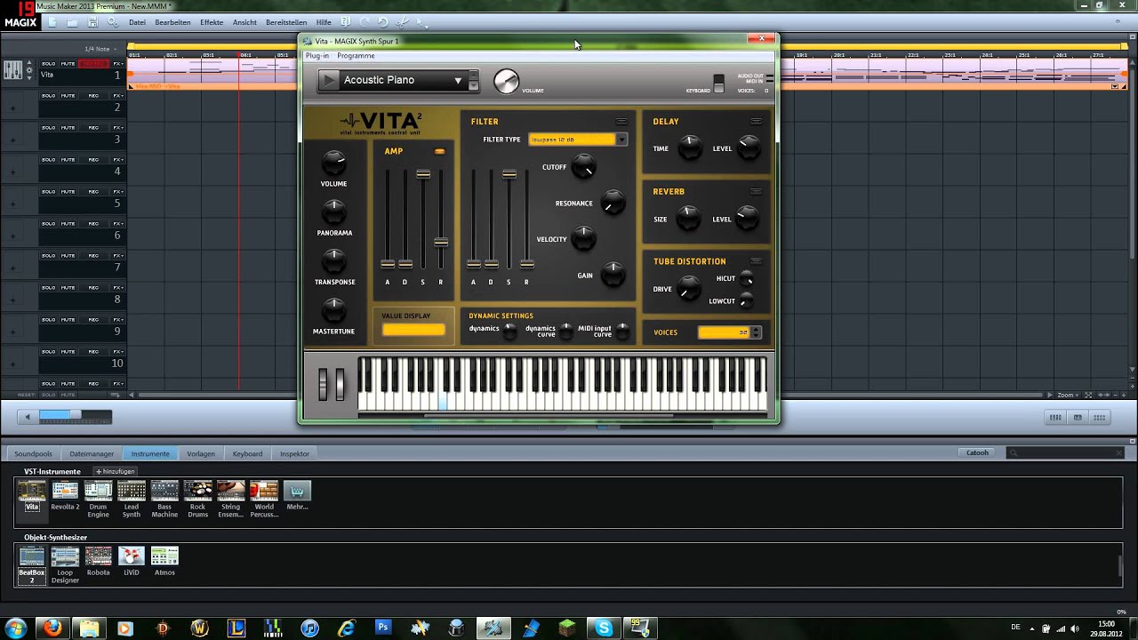 [DE]Magix Music Maker 2013 Premium - MIDI Aufnahme+Vita² Tutorial - Full HD