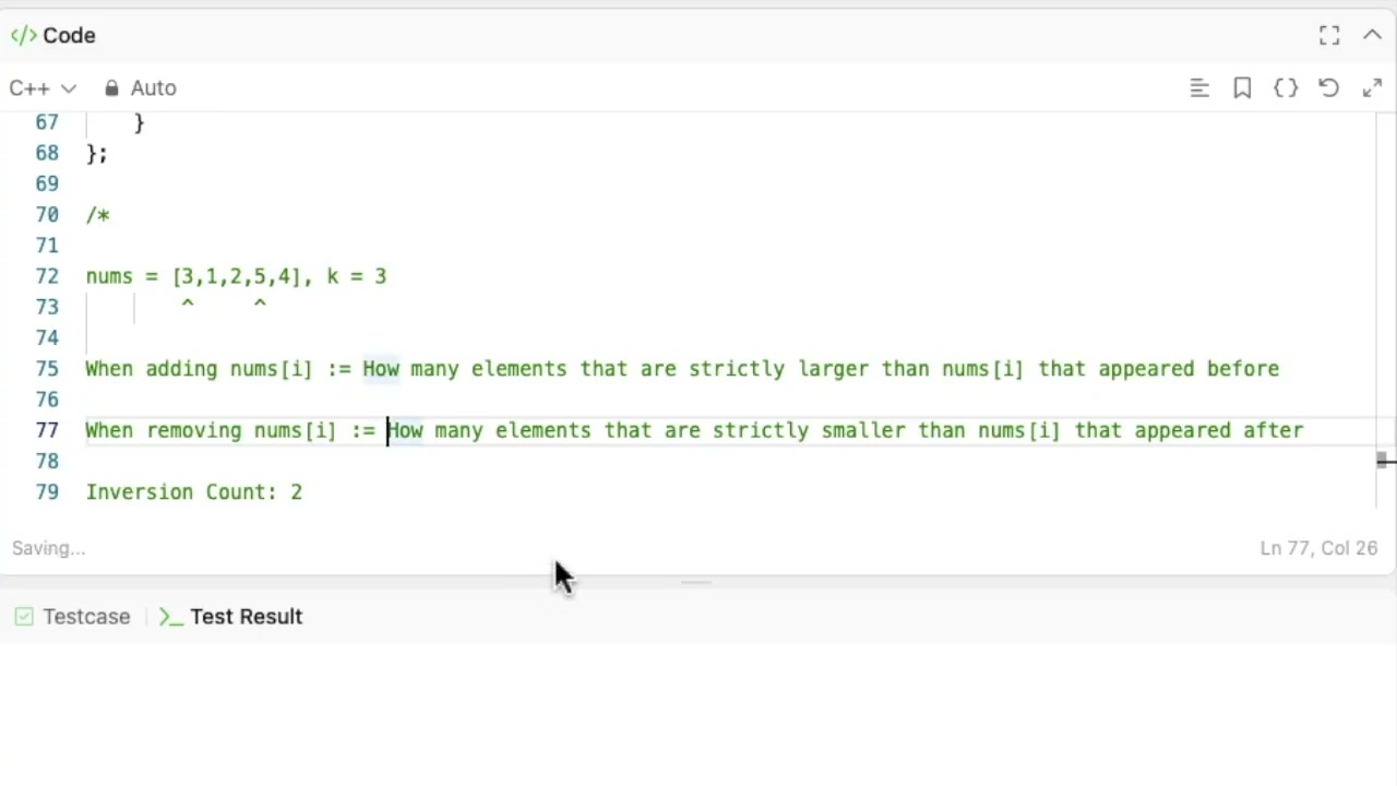3768. Minimum Inversion Count in Subarrays of Fixed Length (LeetCode Hard)