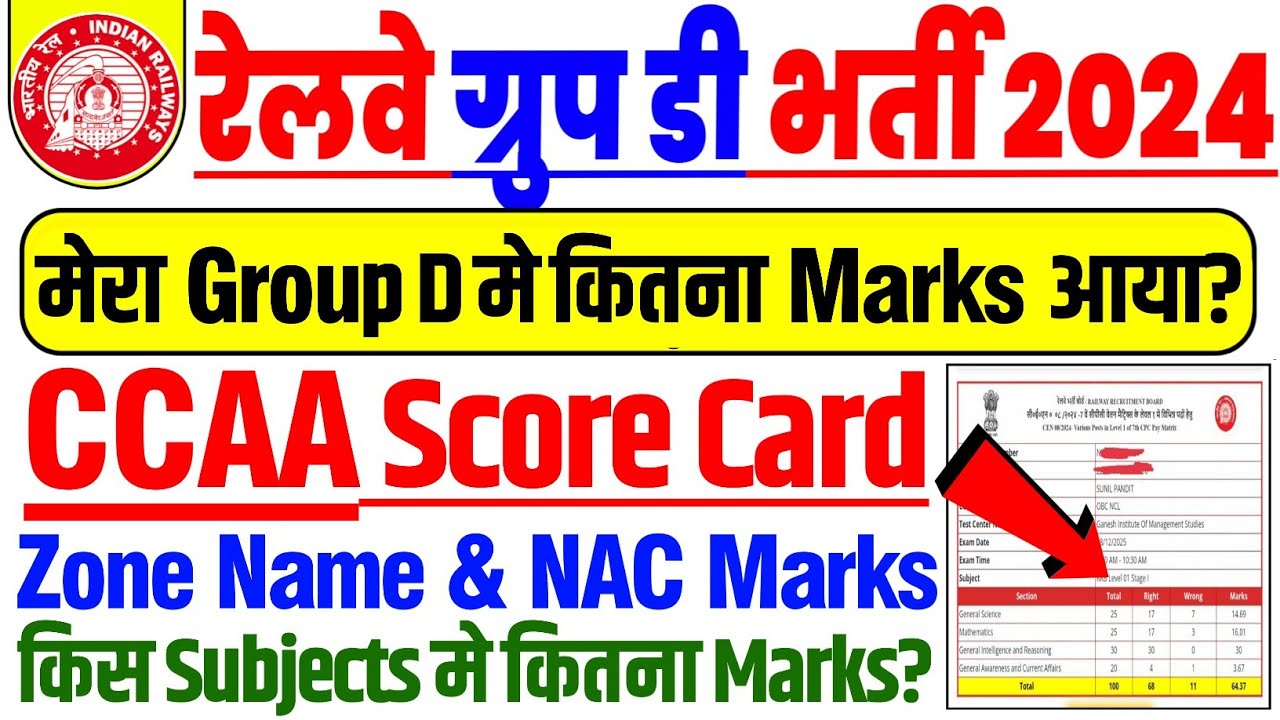 मेरा RRB Group D Me Kitna Marks Aaya? | RRB GROUP D Answer Key | CCAA Group D Rankguruji Score Card