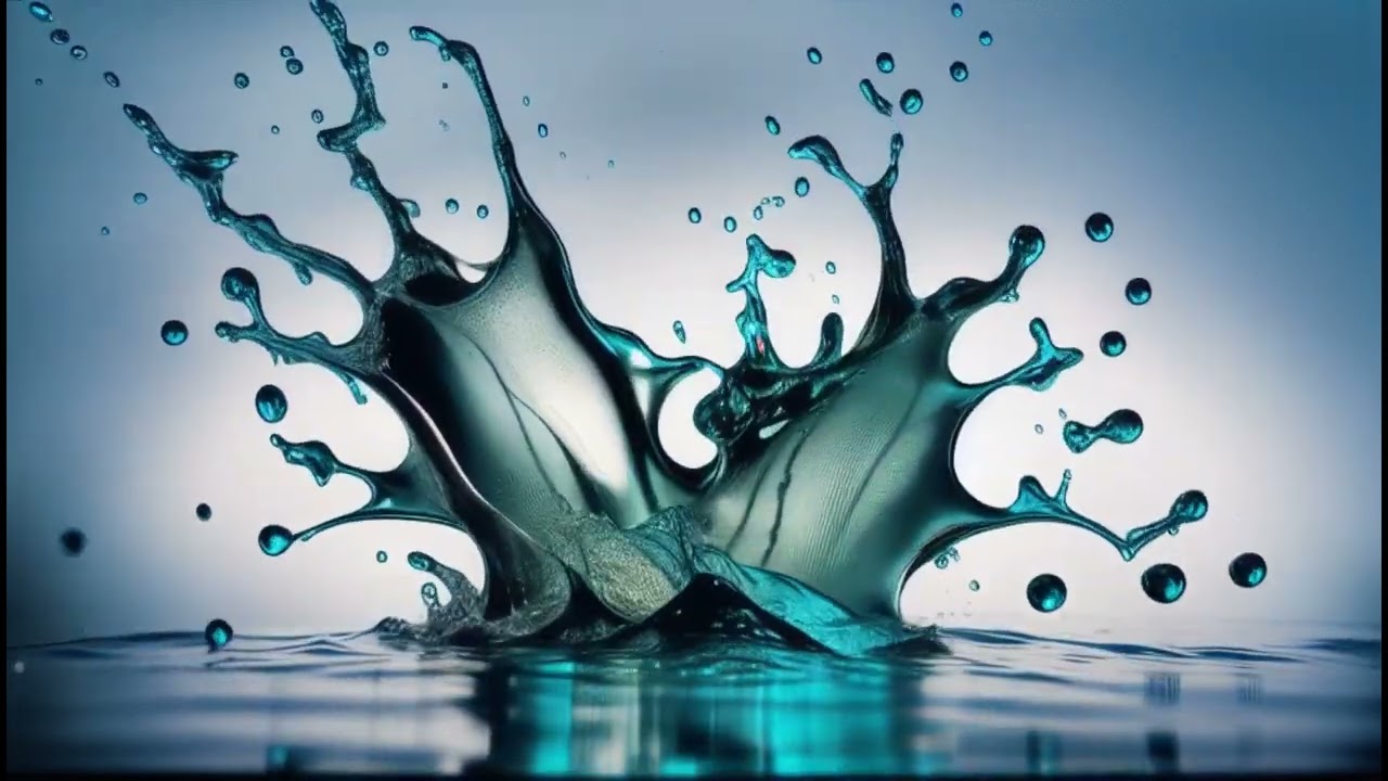 Heart Shaped Splashing Water Falling Back Into The Water Enhanced With A Gradient Background