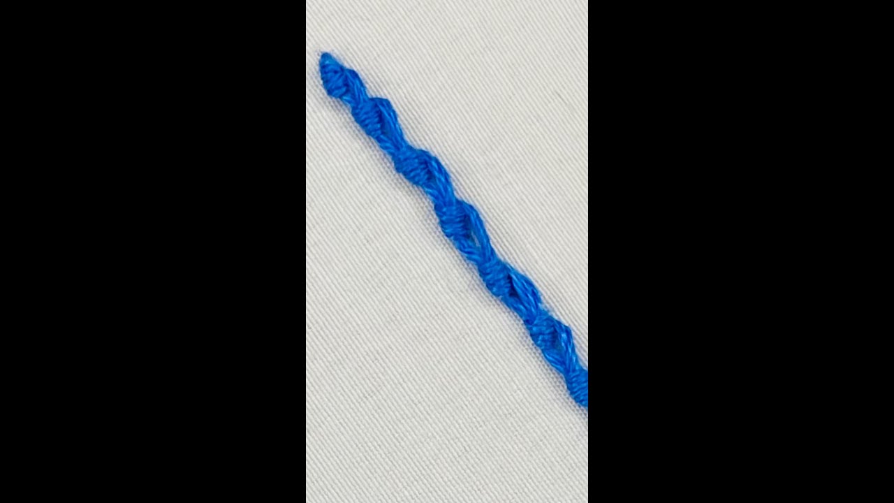 Portuguese Knotted Stem Stitch Tutorial || Hand Embroidery Borderline Designs | kaarigari | #shorts