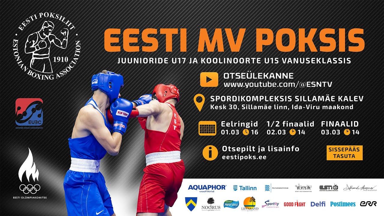 02.03.2024 LIVE STREAM / EESTI MV POKSIS / POOLFINAAL U-15 ja U-17 / ALGUS 14:00